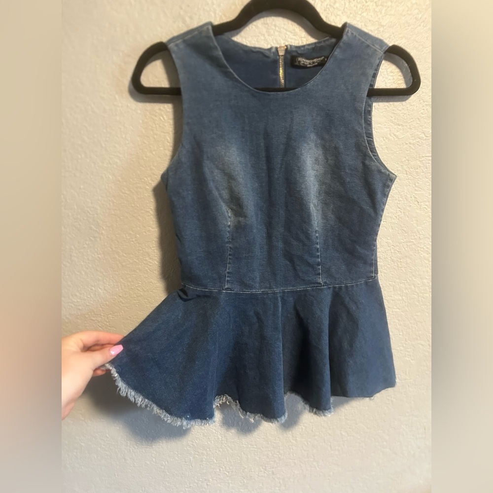 Rinascimento denim peplum top